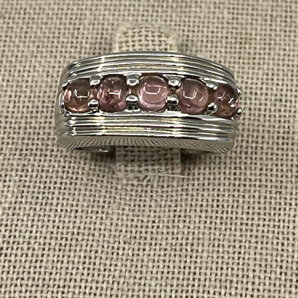 Vintage Sterling Silver Ring with Pink Gemstones - Size 5.75, 9.2g - Picture 5 of 16